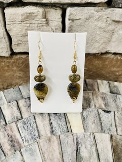 Labradorite Leaf Earrings 