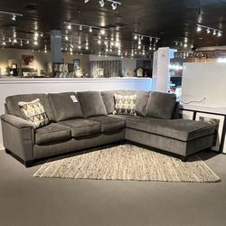 Grey 2pc Chaise Sectional