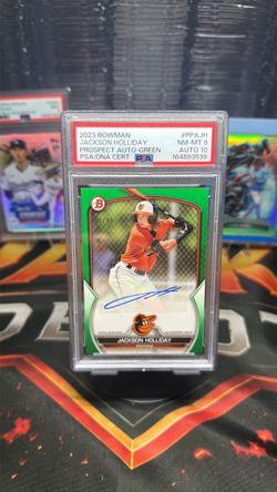 2023 Bowman Jackson Holliday Auto Green PSA 8 / 10 Auto numbered to /99