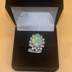 Opal Diamond Ring WG