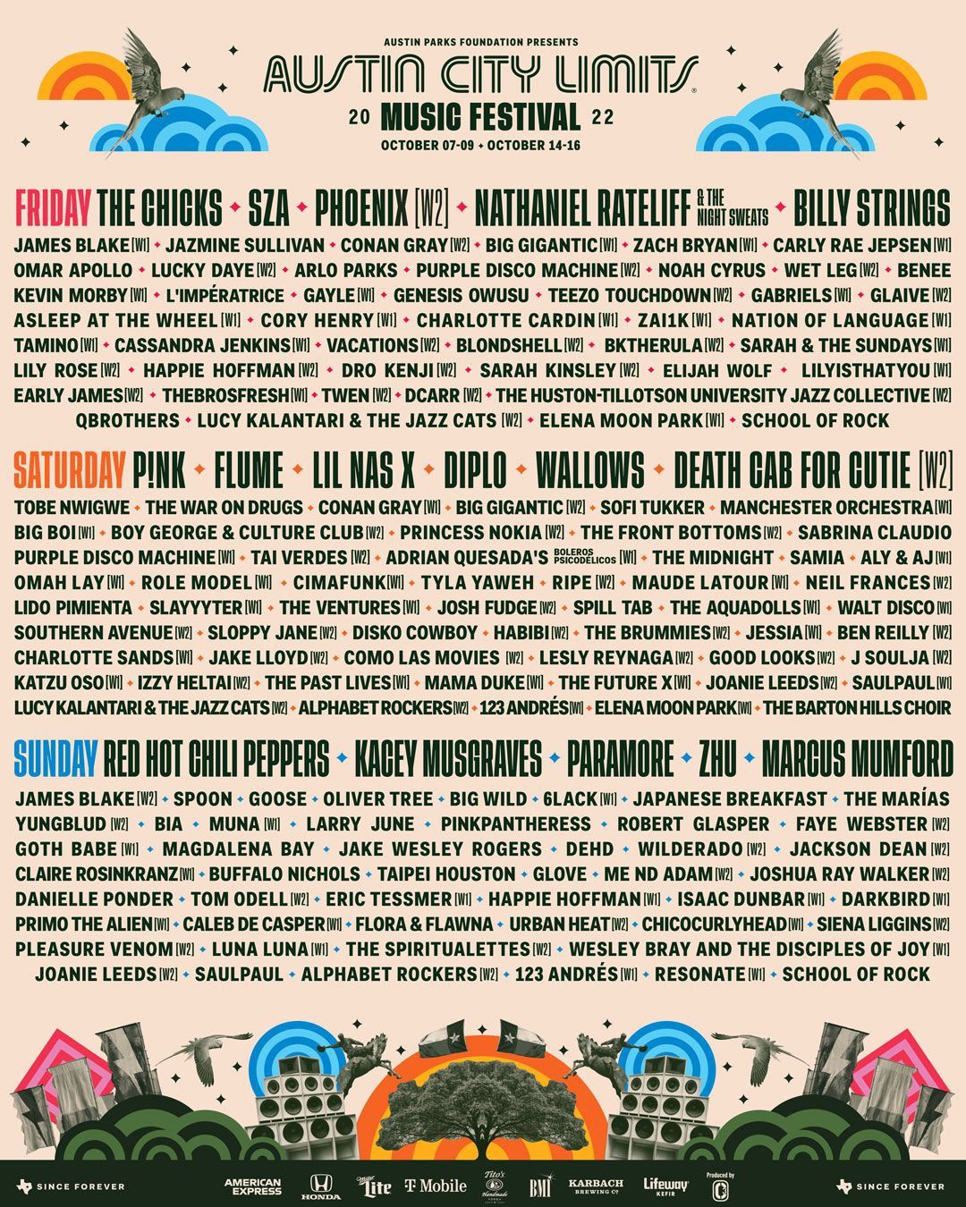 Austin City Limits Weekend 2, 2x 3-Day Passes