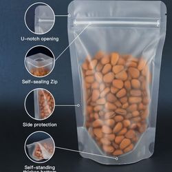 97 Resealable Bags,4.3" x 6.7" Matte Stand Up Zipper Bags for Packaging