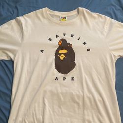 Bape White Long Sleeve Tee