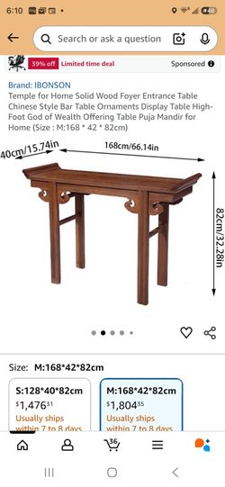 Solid wood foyer table Chinese style