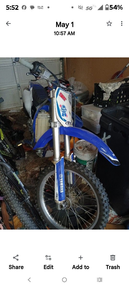 2002 YAMAHA YZ Dirt Bike 2 stroke regular gas high grade gas with no mixer needed