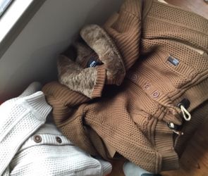 LCR Cardigan Sweater tan and camel