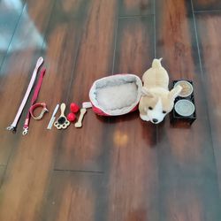 AMERICAN GIRL DOLL  DOG AND ACCESSORIES 