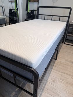 Twin Size Metal Bed Frame and mattress Qty 2