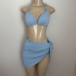 Shein Baby Blue 3 Piece Bikini - Medium 