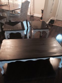 Coffee table and two end tables