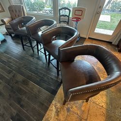 Counter/Bar Stools (4) Swivel - Espresso Brown  - $500