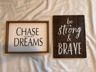 2 inspirational wall decor signs - bundle
