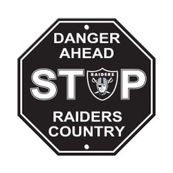 Las Vegas Raiders Danger Ahead Stop Sign