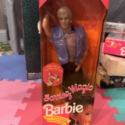 Vintage Earring Magic Ken Doll 1992 Mattel #2290 NRFB+Real ClipOn Earrings Charm