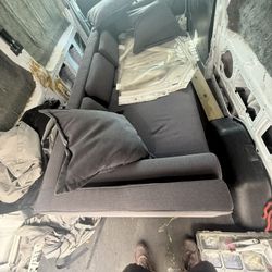 New Reupholstered Couch Grey New