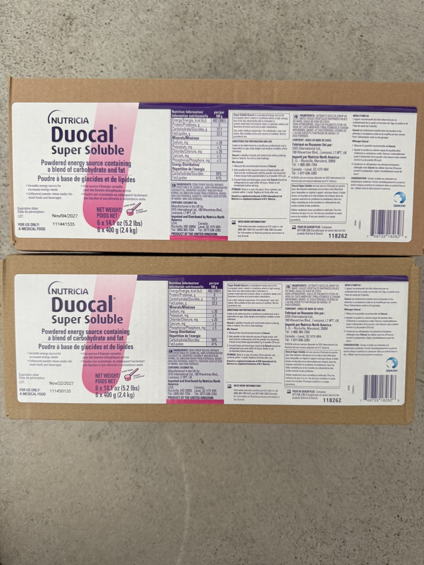 Duocal - 2 Cases Of 6 Cans Each