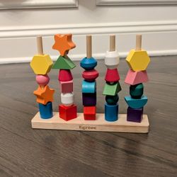 Montessori Bead Sequencing Toy Set, Wooden