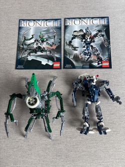 LEGO Bionicle Nidhiki & Krekka Titans (8622 & 8623) - 100% Complete with Manuals