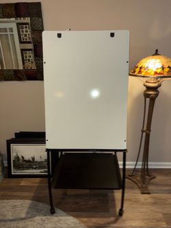 Large mobile whiteboard dry erase board on rolling metal stand commercial grade office classroom Excellent condition hardly used