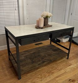 Upland White Marble Kitchen Island - Pottery Barn