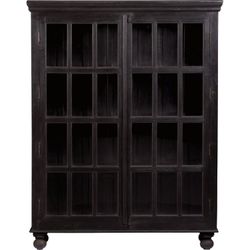 Faulkner Library Cabinet – Solid Mango Wood, French Doors, 69” Tall