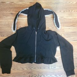 Bunny Mini Jacket With Lace Ear Hoodie