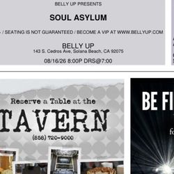 Soul Asylum Tickets!  Belly Up Tonight.  $40/2