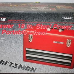 CRAFTSMAN (2) DRAWER STEEL POWER TOOL PORTABLE CHEST