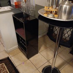 Bar Stand With Tall Chair + glass Set 