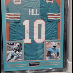 Tyreek Hill Autograph Jersey Framed With Jsa