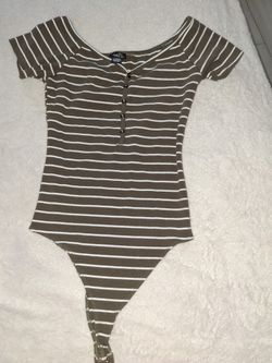 Green Striped Body Suit 