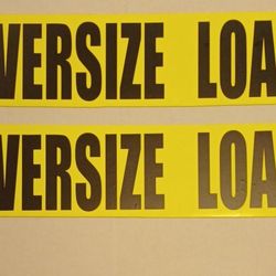 Yellow Safety Oversize Load  Magnets Set Of 2