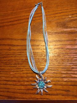 German metal necklace blue