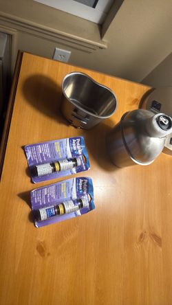 2 New Sealed Potable Aqua Water Purification Tablets – Emergency/Camping Stainless Steel Camping Container – Outdoor Cooking & Water Storage