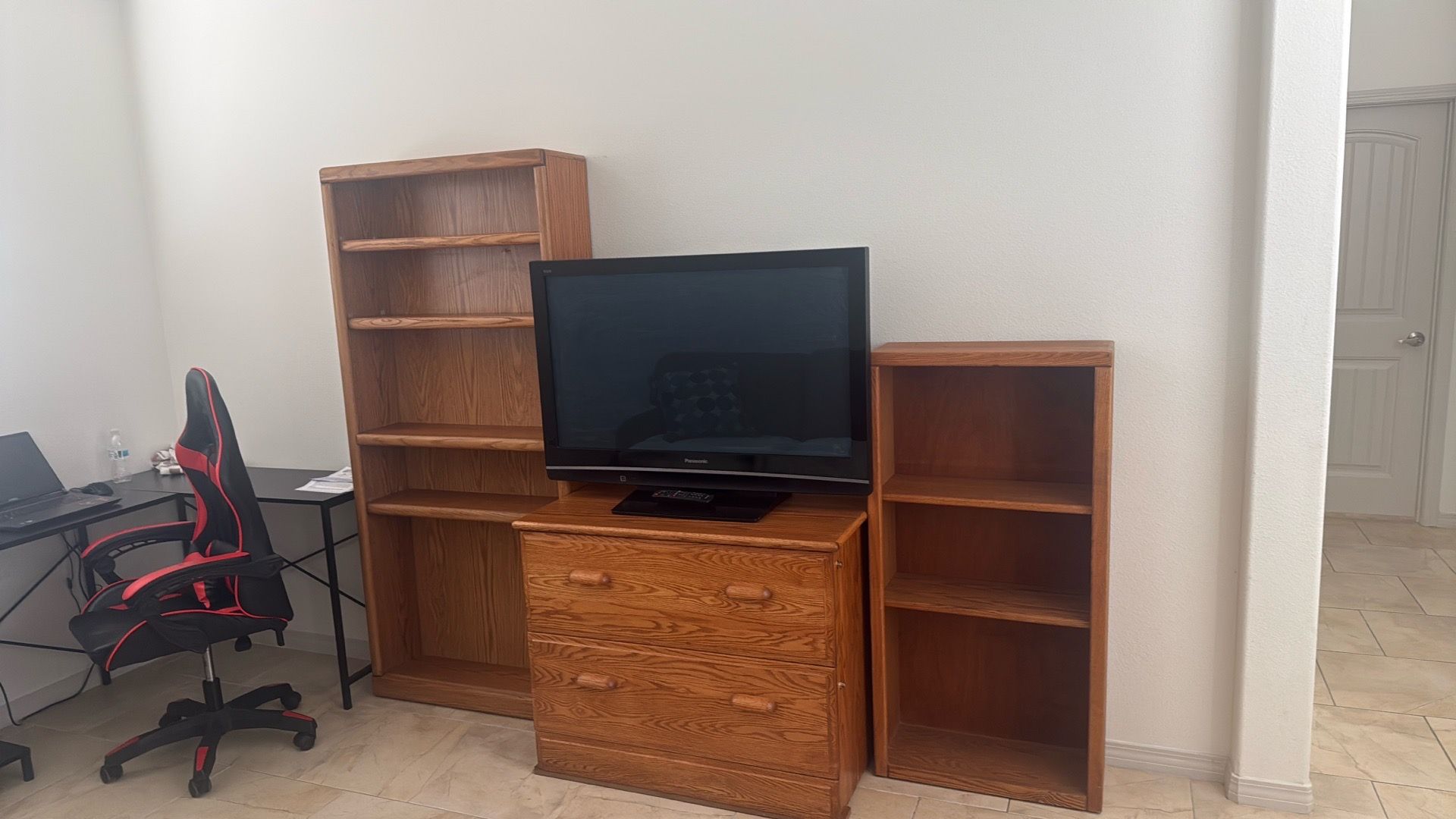 Wood Bookcases and Filing Cabinet