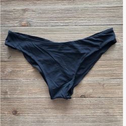 Large Light Black Lili Ripple Bikini Bottom Biodegradable Sustainable