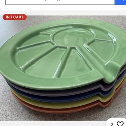 Vintage Five Hoffritz Divided Grill Plates