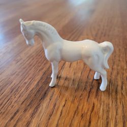Miniature Porcelain White Horse Figurine 2"