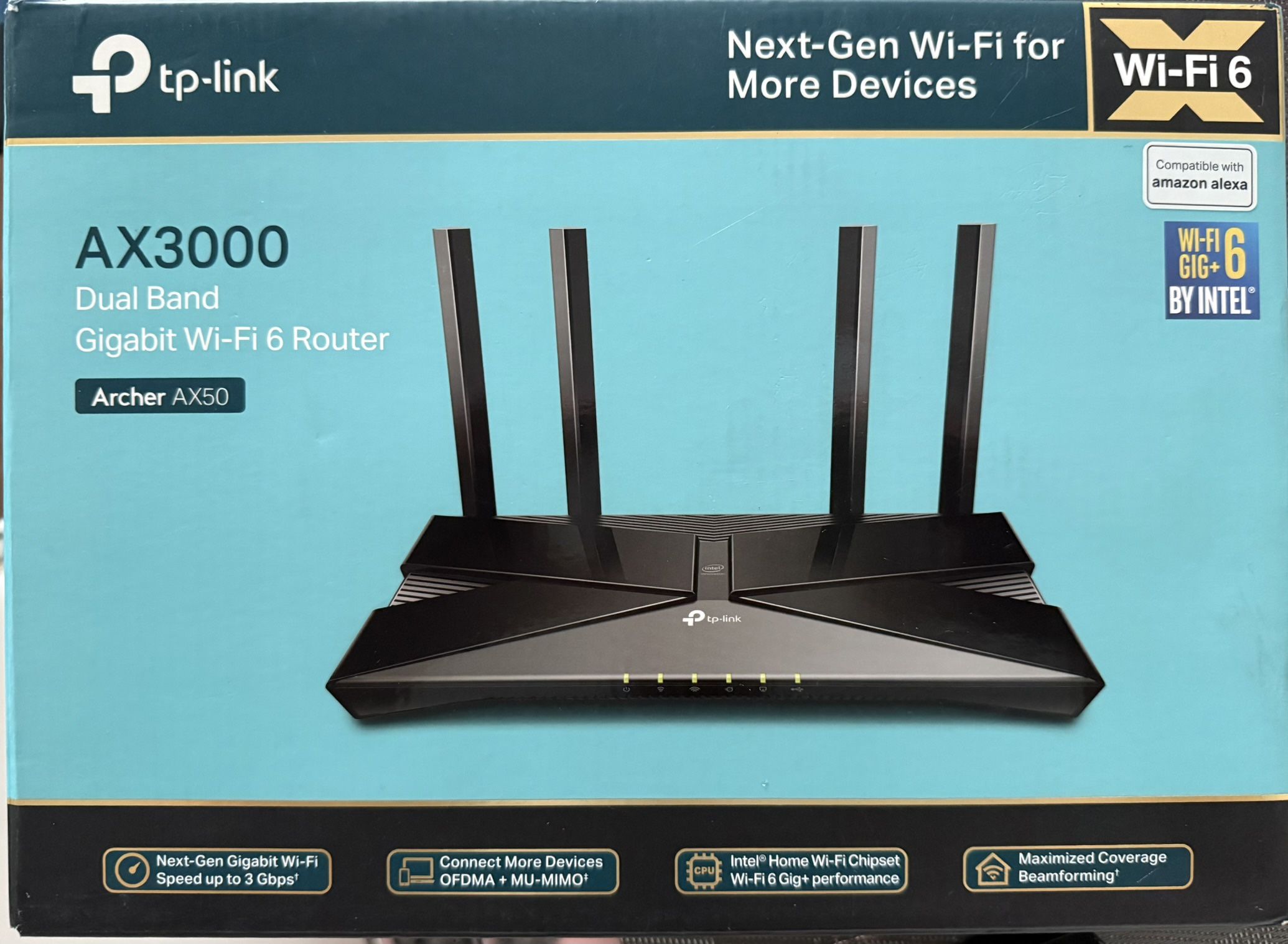 TP-LINK Archer AX3000 Dual-Band Wi-Fi 6 Router Gigabit 4 Stream 3Gbps (OPEN BOX)
