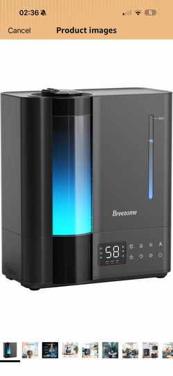 New BREEZOME 8L Humidifiers for Bedroom, Warm & Cool Mist for Large Room...