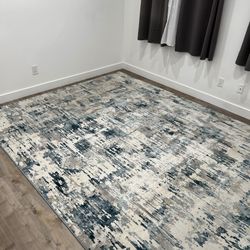 8 x 10 Gray and Blue Indoor Abstract Area Rug