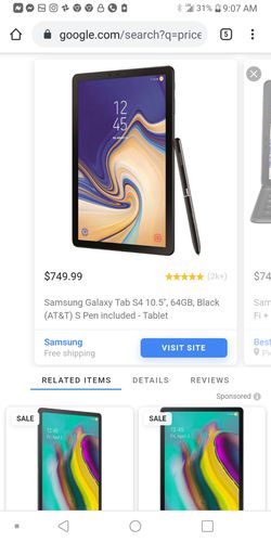Big Samsung tablet with pen, charger
