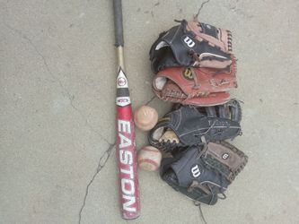 Baseball Gloves Bat