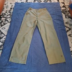 Genuine US Military M43 O.D. Green Field Cotton Trousers WWII Dtd 03.10.1945