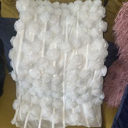 White Rosebud Halter Dress