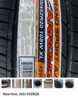 NEW tires never mounted  265/45ZR R20