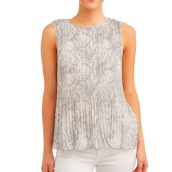 TIME & TRU SNAKESKIN SLEEVELESS KEYHOLE BACK WITH TIES LINED SHEER PLUS XL