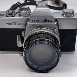 Minolta SRT 101 35mm Film Camera With 55mm f1.7 Lens 