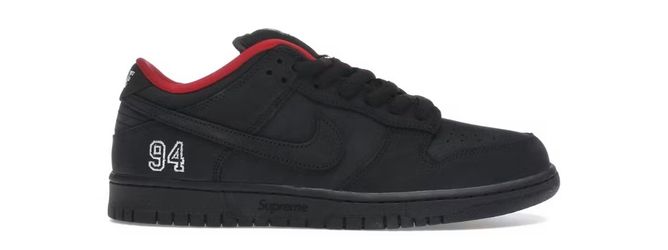 size 9.5 Nike SB Dunk Low Supreme 94 Black