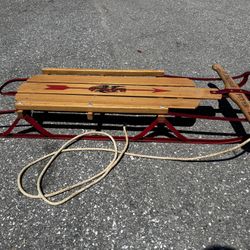 Vintage Flexible Flyer III Metal Runner Steel & Wood Snow Slider Sled! Great for Cabin Wall Decor! 51x21x6in
